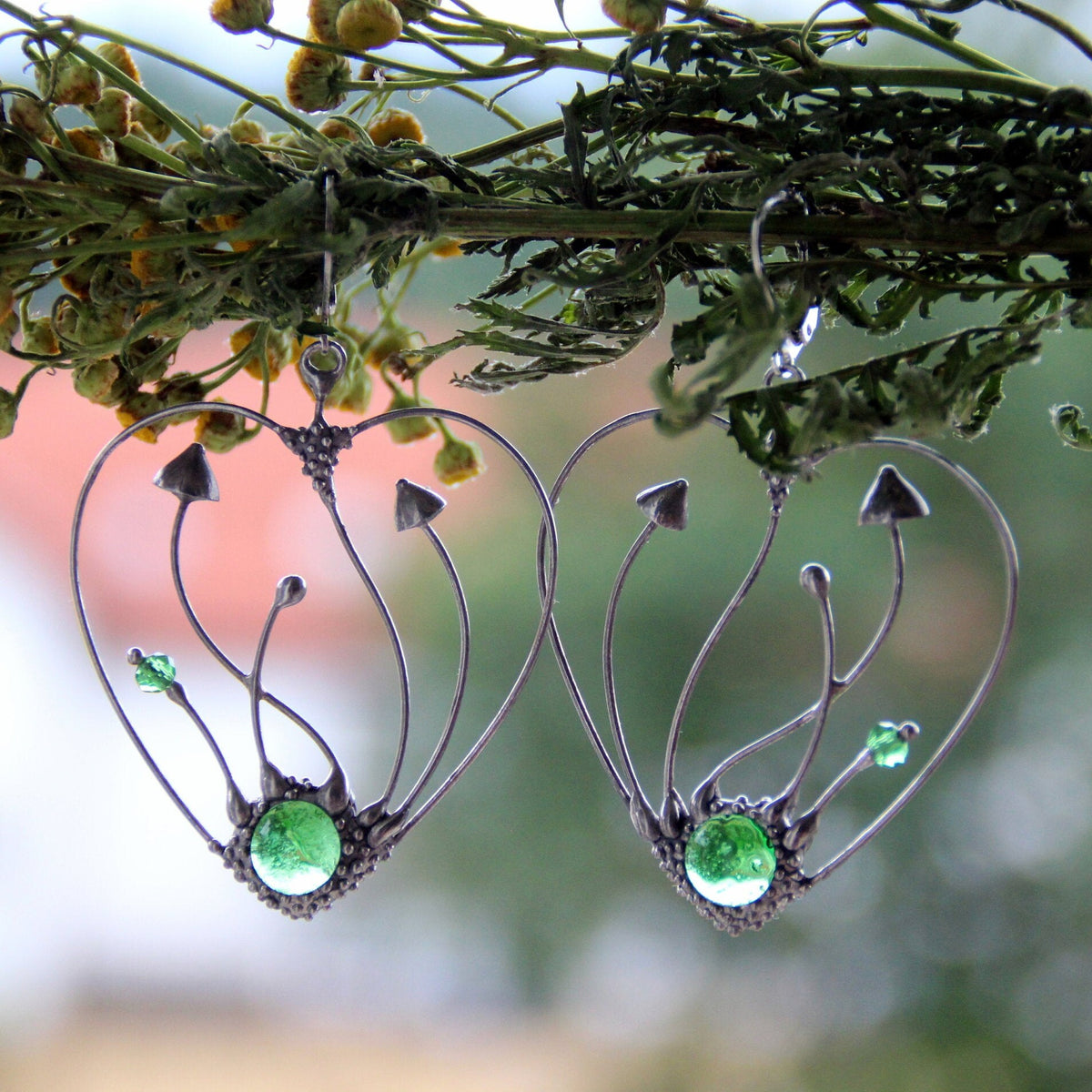 Mushroom Heart Earrings