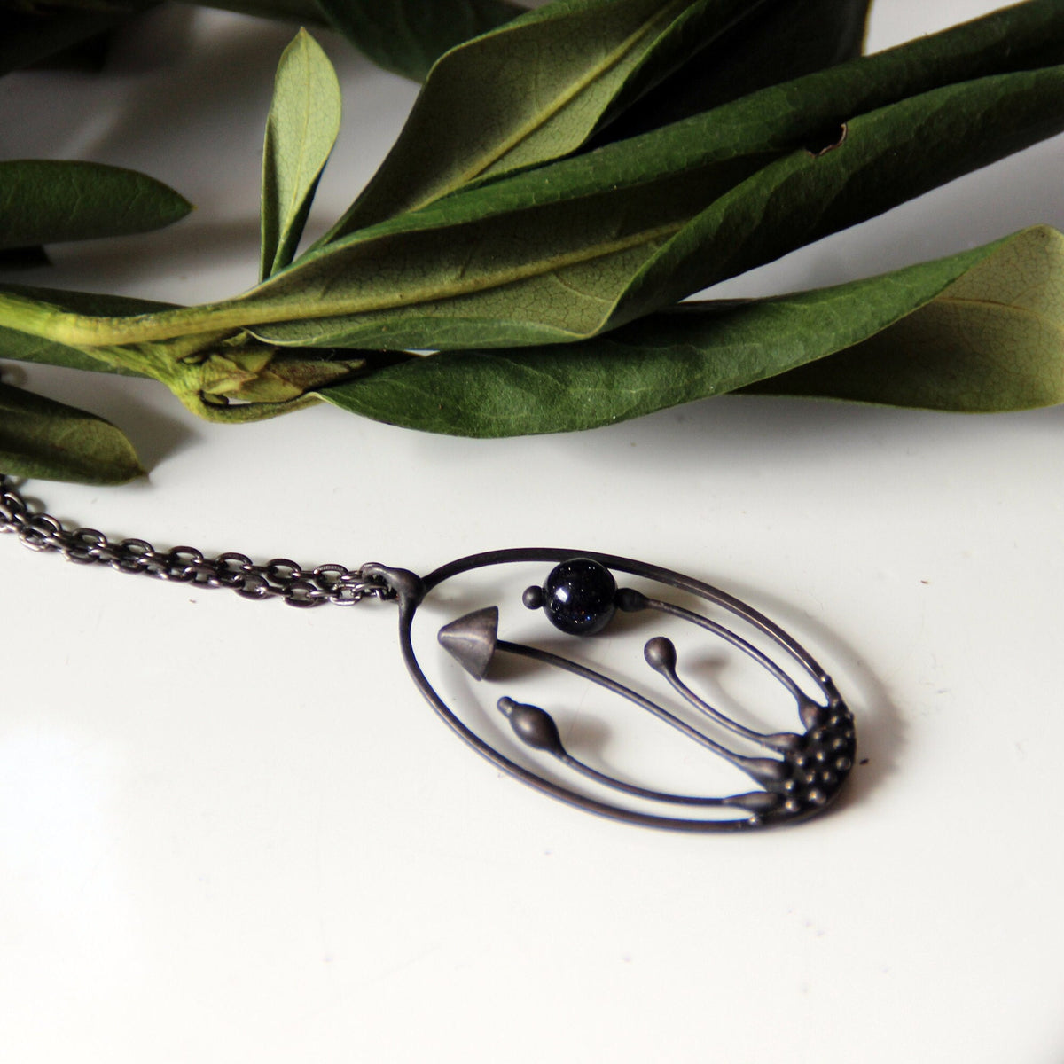 Black Mushroom Necklace – Blackened Copper
