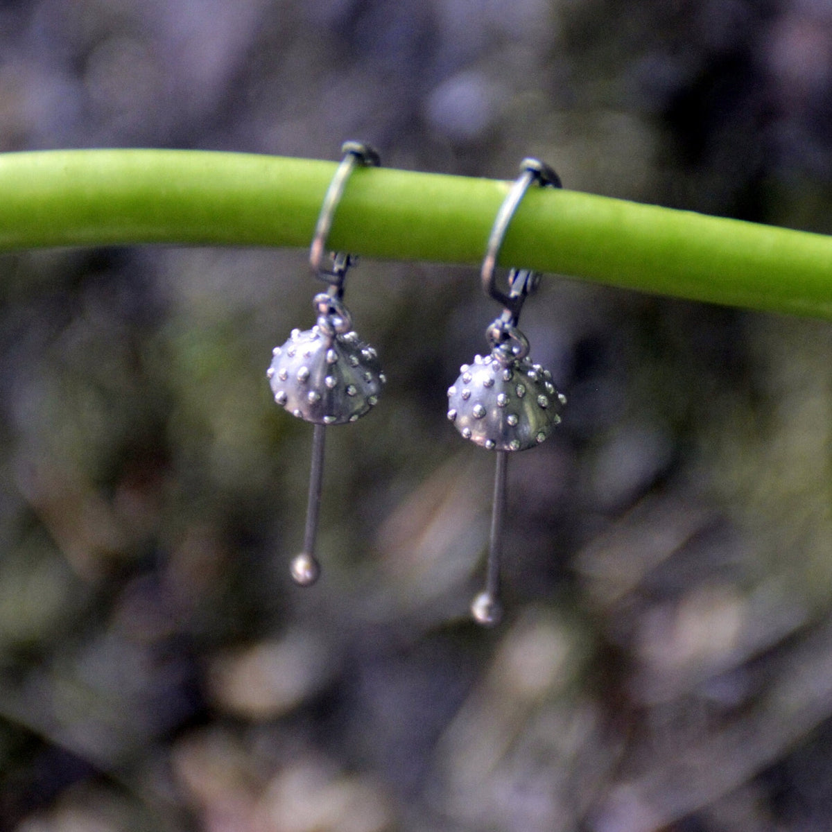 Silver Handcrafted Amanita Mushroom Earrings