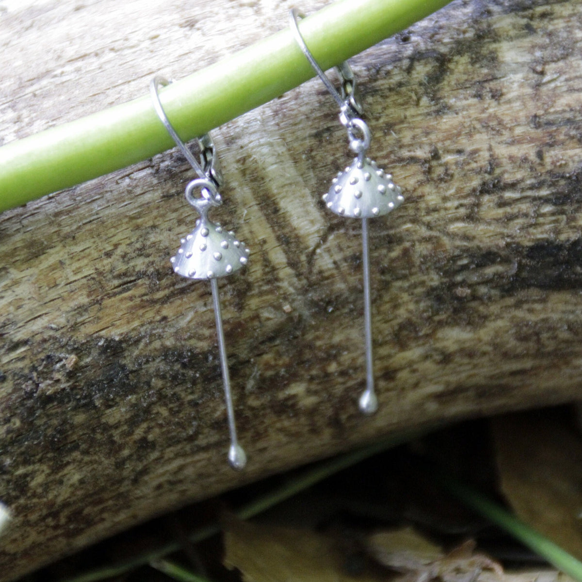 Silver Handcrafted Amanita Mushroom Earrings