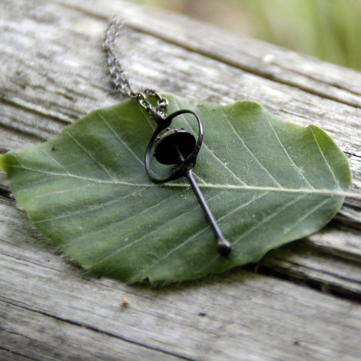 Black Amanita Mushroom Necklace – Copper & Pewter