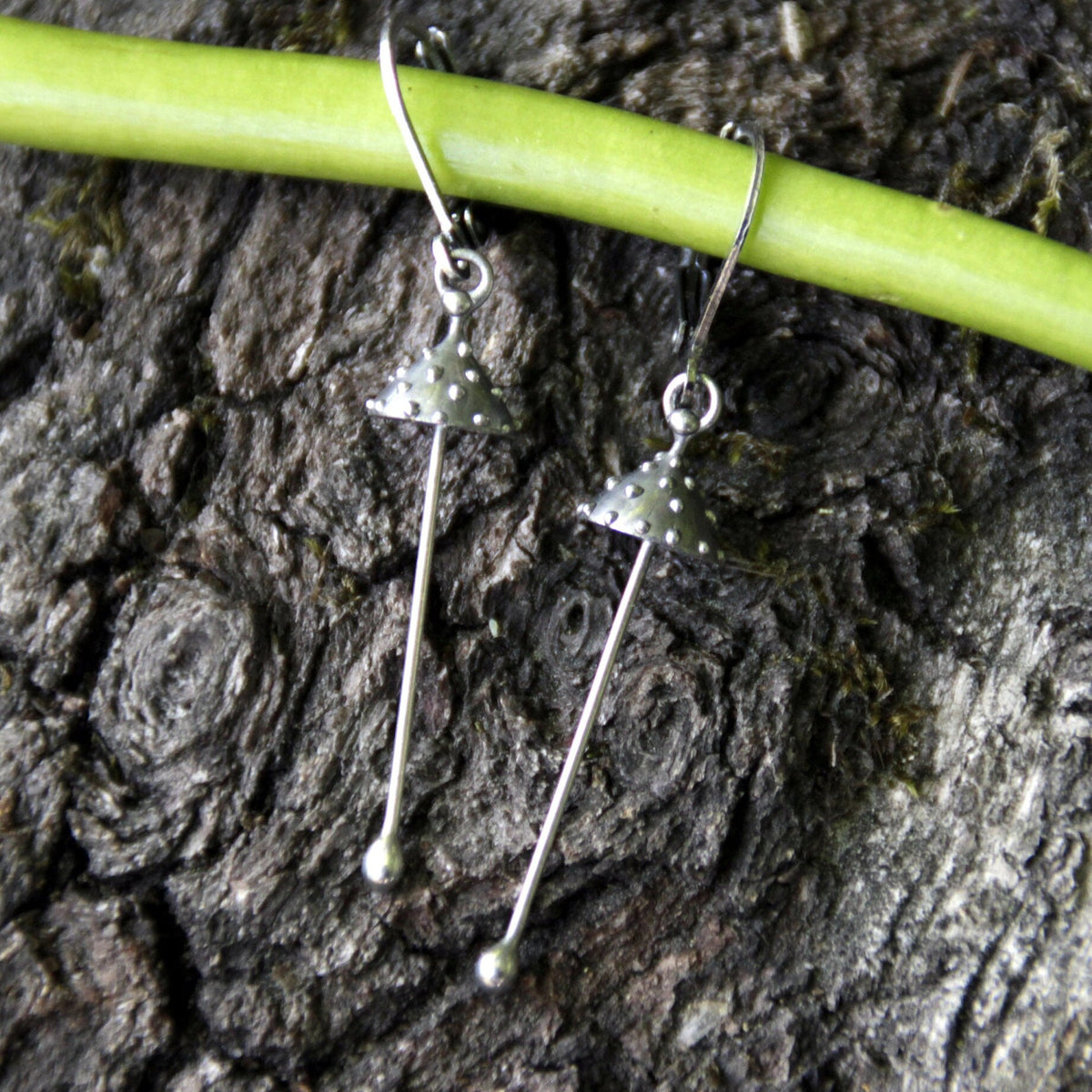 Silver Handcrafted Amanita Mushroom Earrings