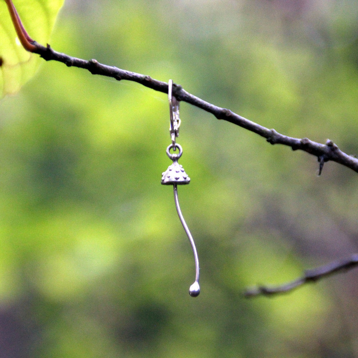 Silver Amanita Mushroom Single Earring – Copper & Pewter