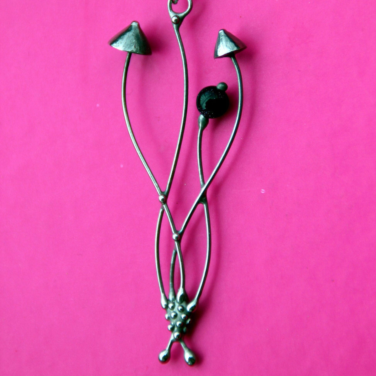 Single Mushroom Earring – Silver Tone