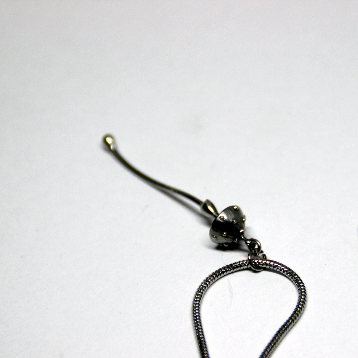 Silver Tone Amanita Mushroom Necklace – Copper & Pewter Minimal Forest