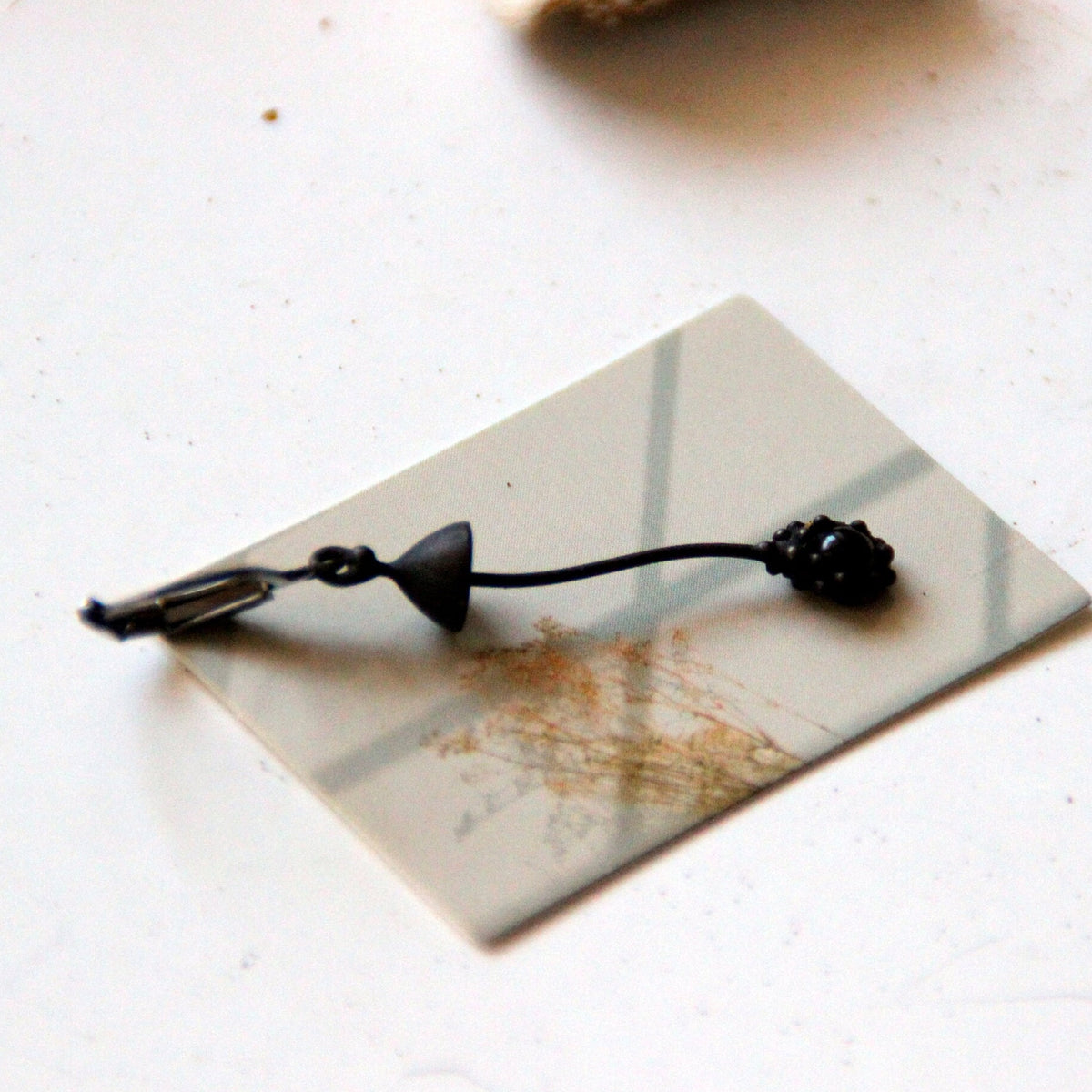 Amethyst Mushroom Single Earring – Blackened Copper