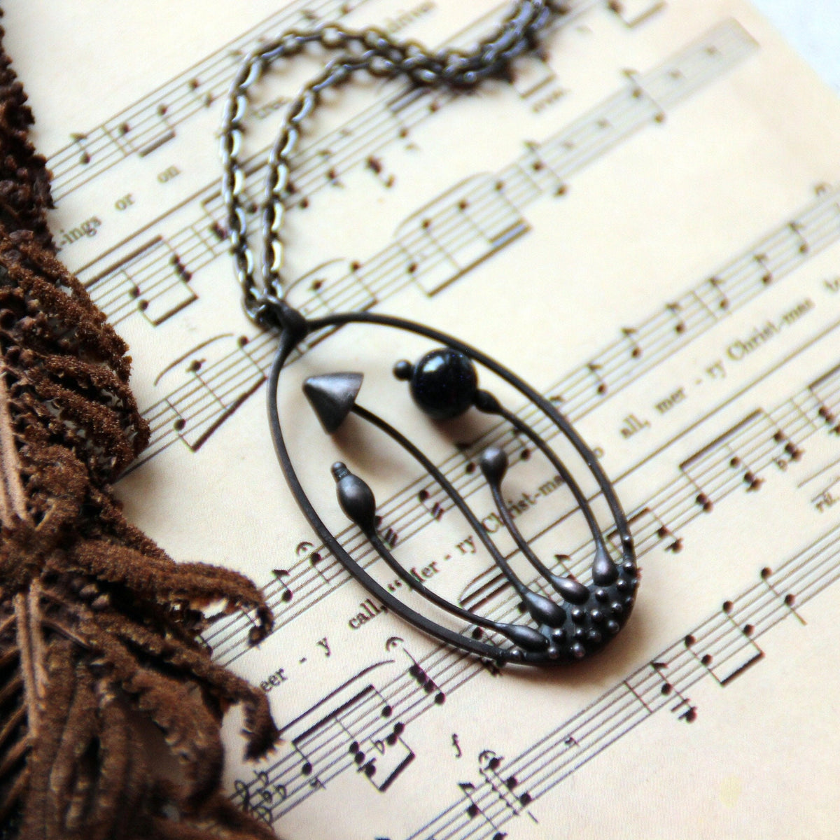 Black Mushroom Necklace – Blackened Copper