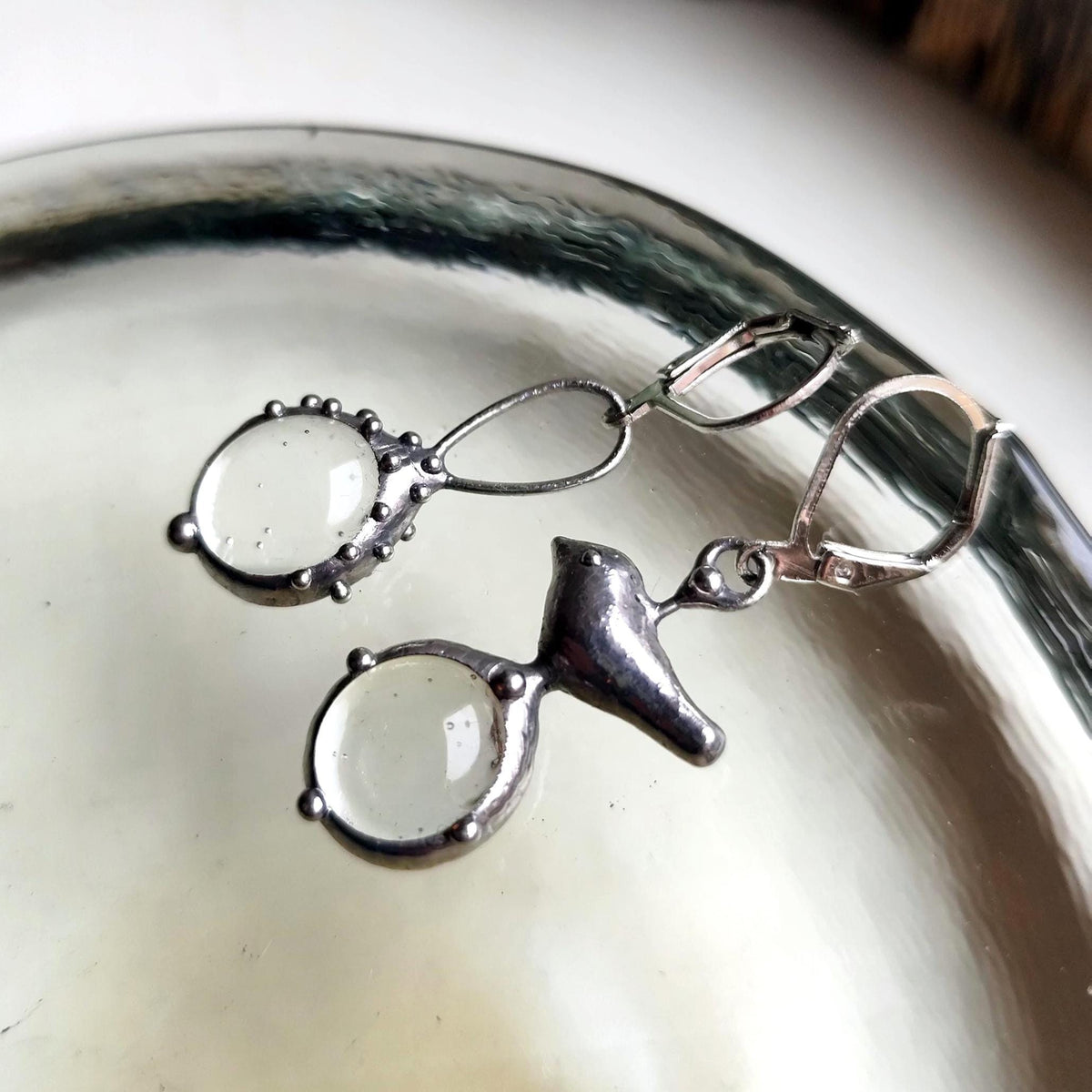 Silver Tone Mismatched Bird Earrings