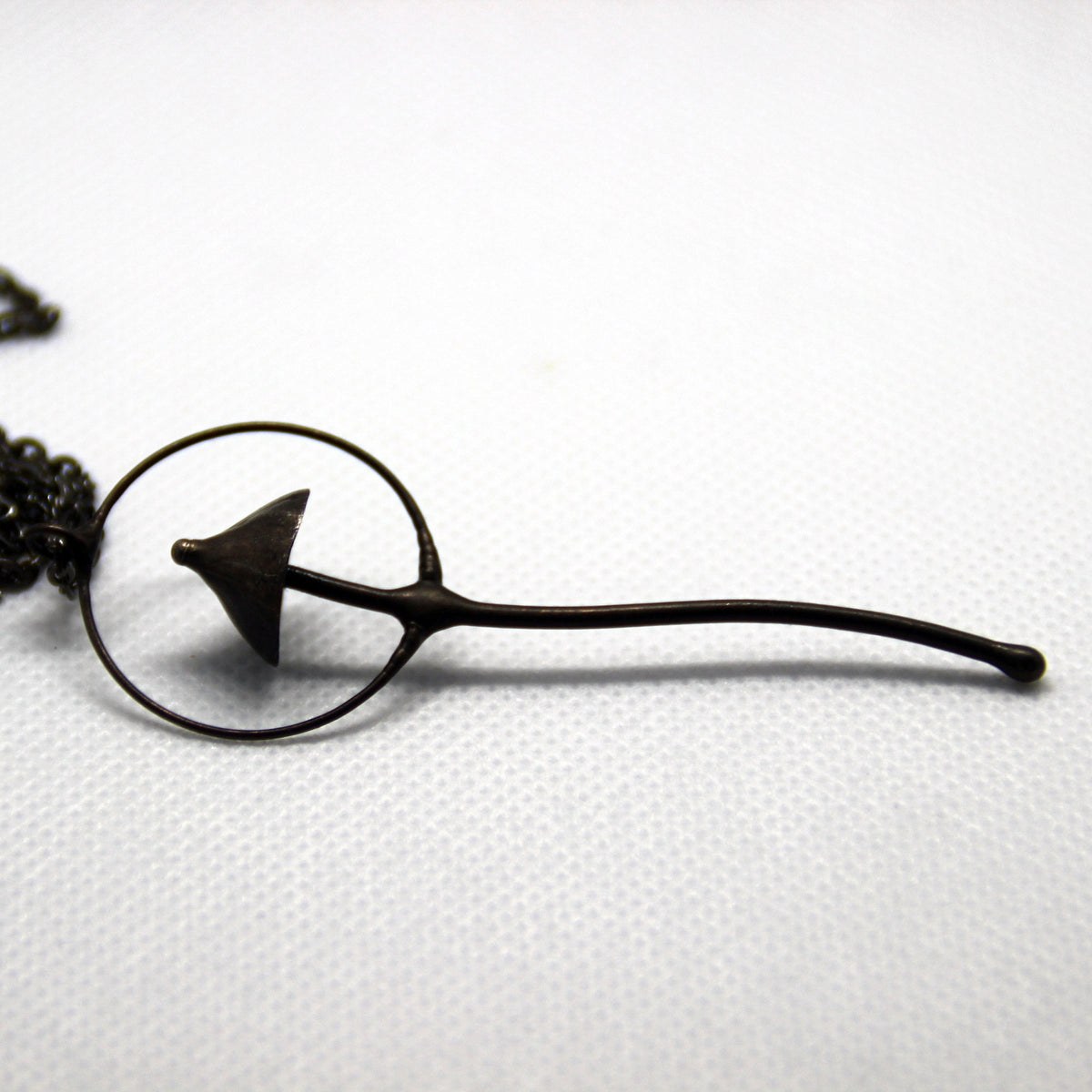 Single Mushroom Pendant Necklace – Blackened Copper