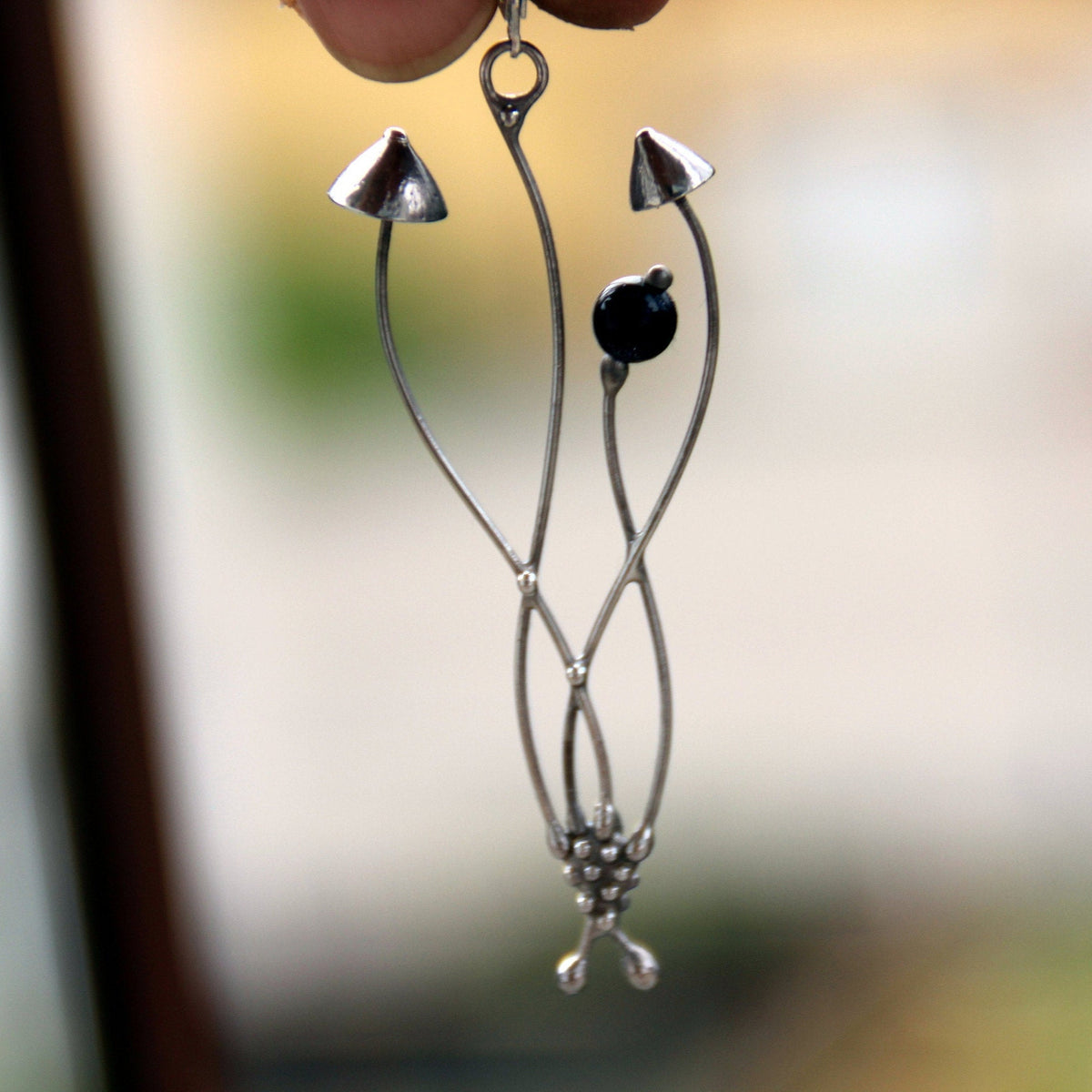 Single Mushroom Earring – Silver Tone