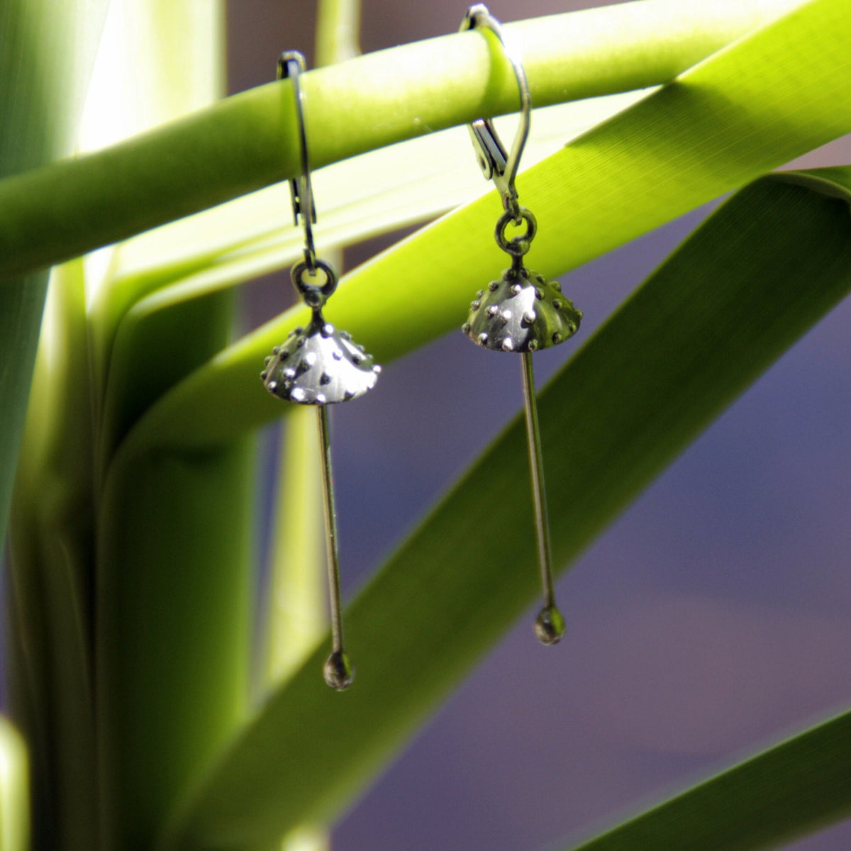 Silver Handcrafted Amanita Mushroom Earrings