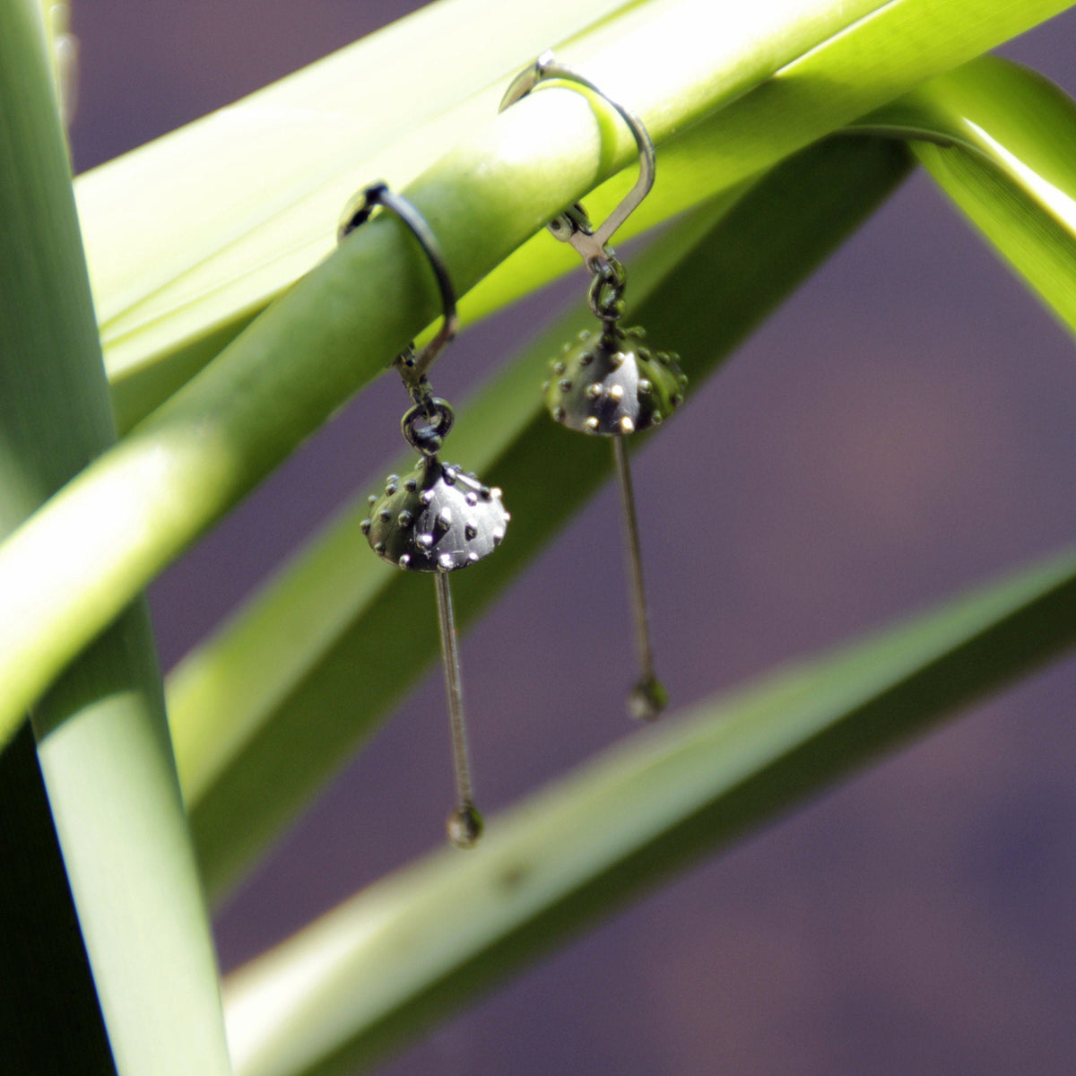 Silver Handcrafted Amanita Mushroom Earrings