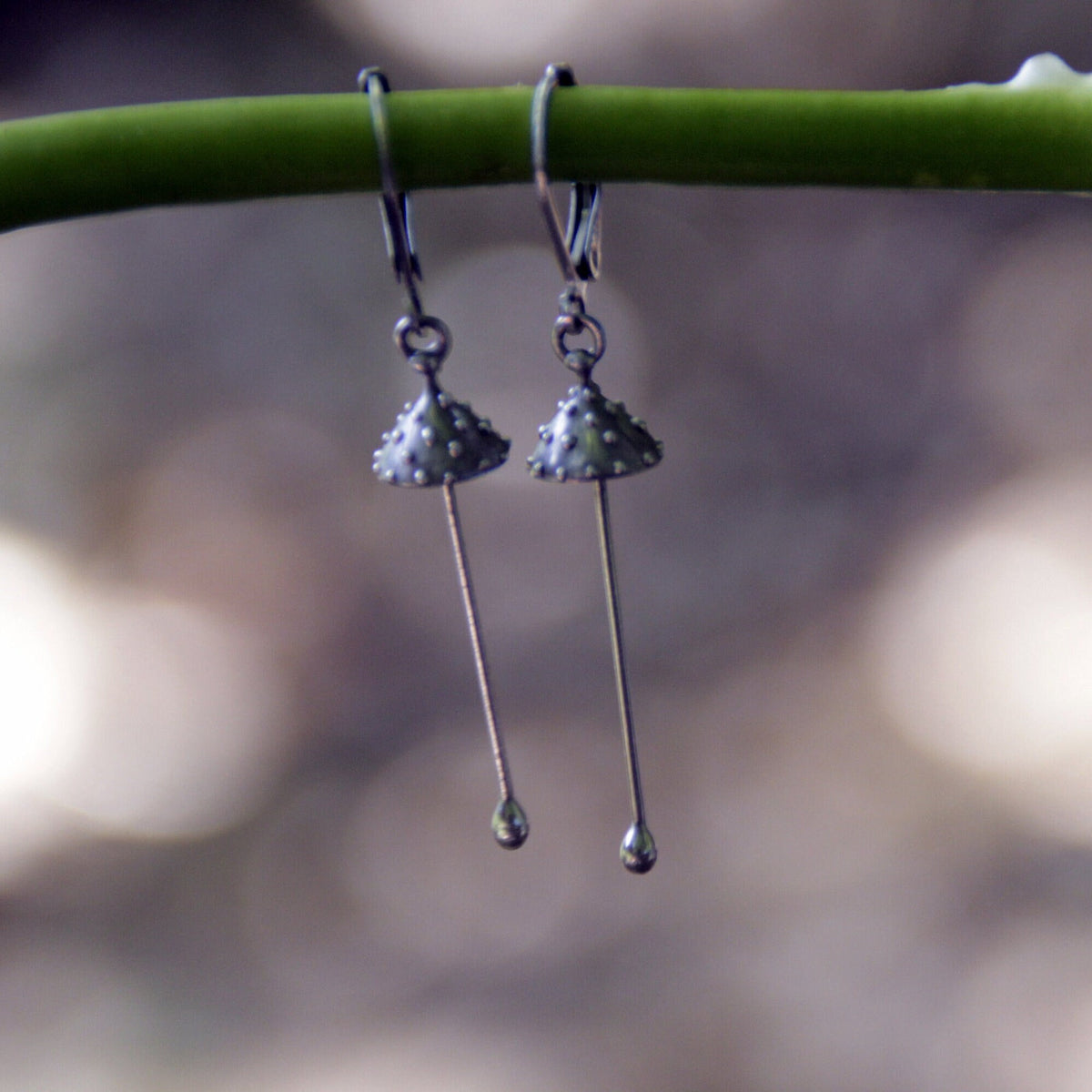 Silver Handcrafted Amanita Mushroom Earrings