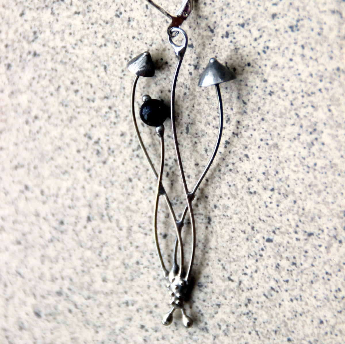Single Mushroom Earring – Silver Tone