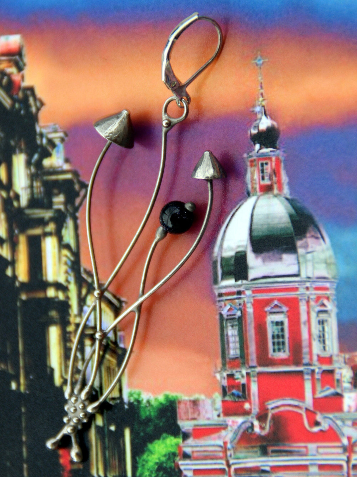 Single Mushroom Earring – Silver Tone