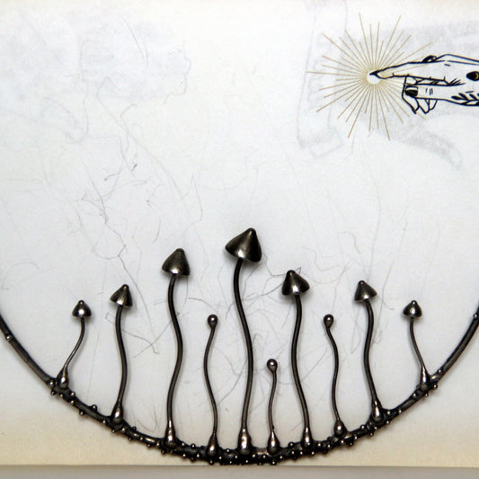 Silver Tone Mushroom Statement Necklace