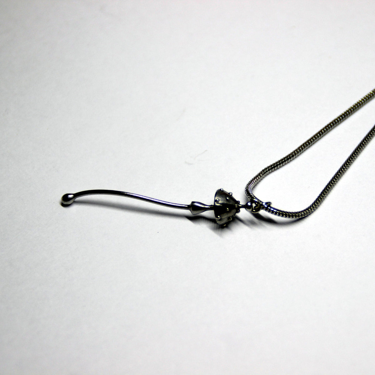 Silver Tone Amanita Mushroom Necklace – Copper & Pewter Minimal Forest