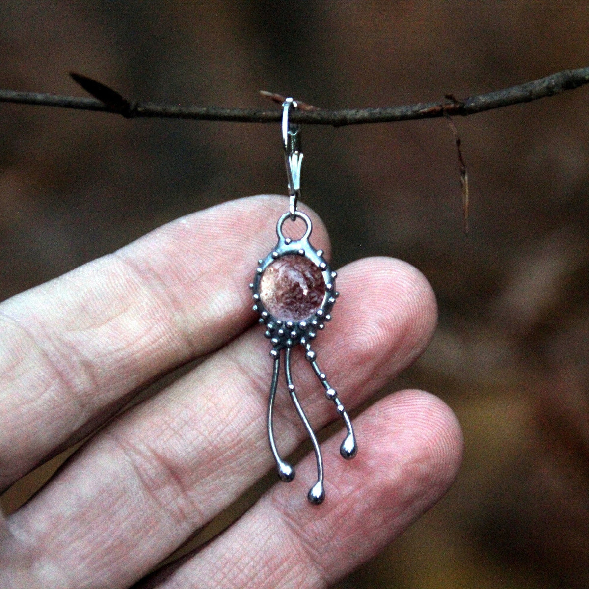 Clear Glass Jellyfish Single Earring – Blackened Copper