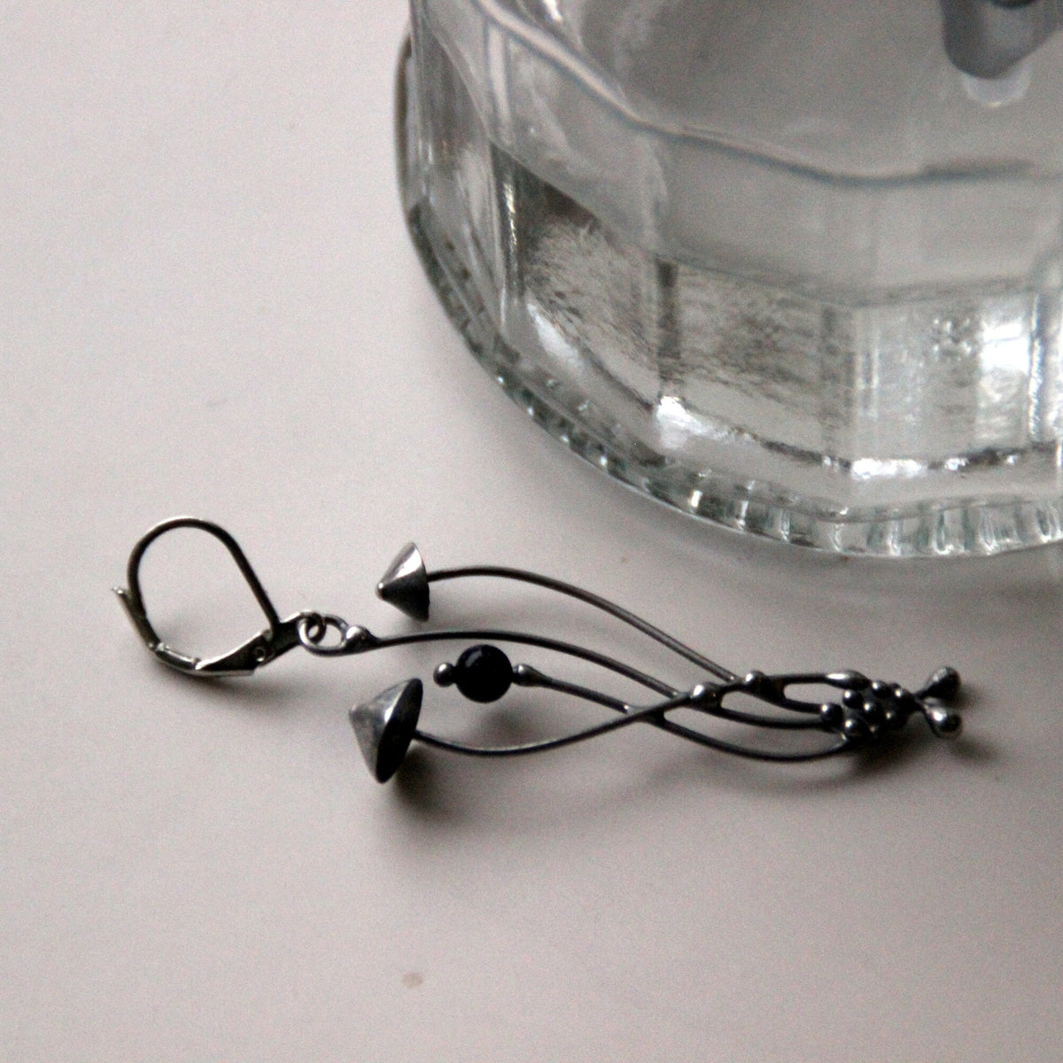 Aventurine Mushroom Single Earring – Silver Tone