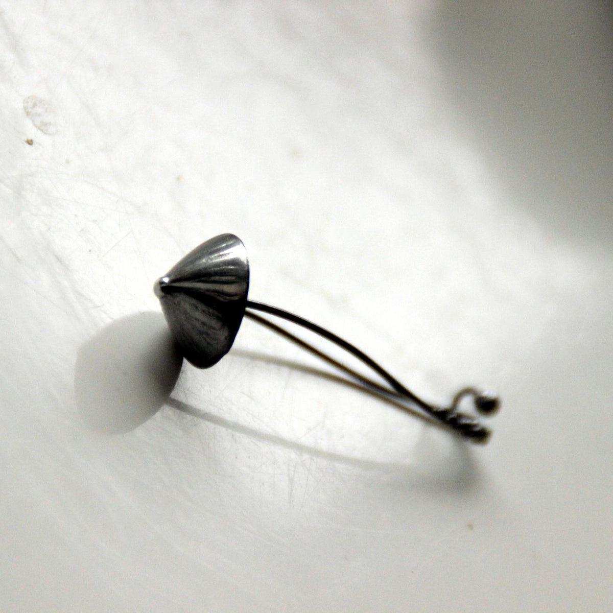 Silver Tone Mushroom Brooch