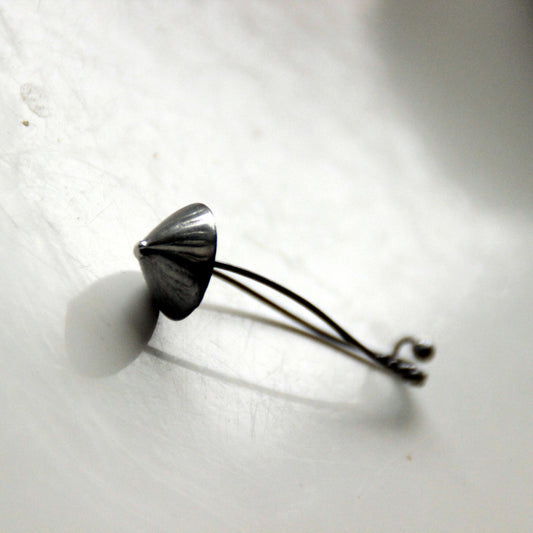 Silver Tone Mushroom Brooch