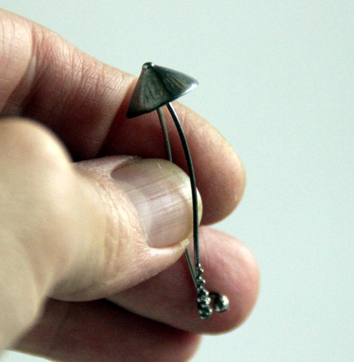 Silver Tone Mushroom Brooch