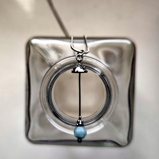Amazonite Amanita Mushroom Pendant Necklace – Silver Tone