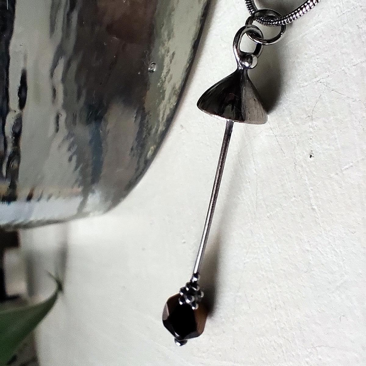 Tiger’s Eye Mushroom Pendant Necklace – Silver Tone