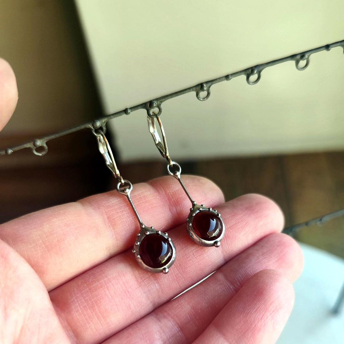 Brown Stained Glass Earrings