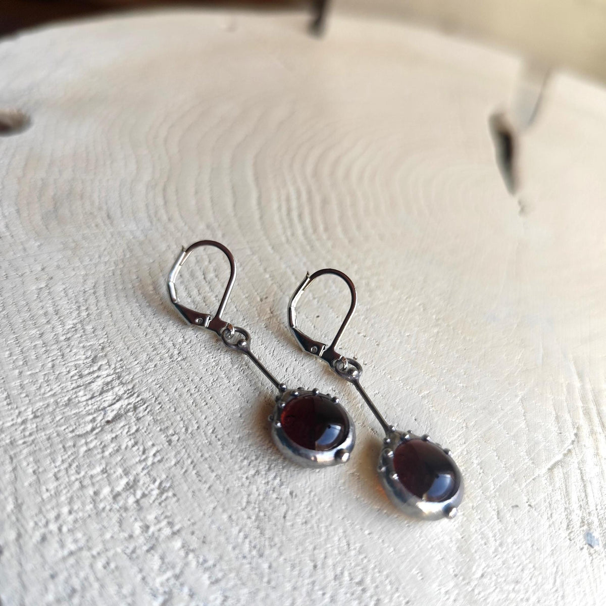 Brown Stained Glass Earrings
