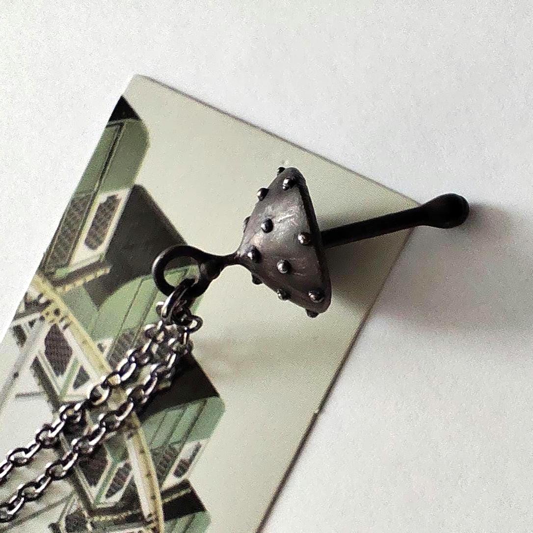Black Amanita Mushroom Pendant Necklace – Blackened Copper