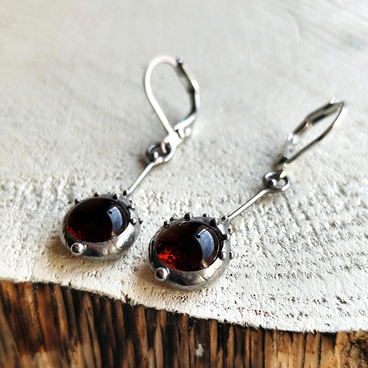 Brown Stained Glass Earrings