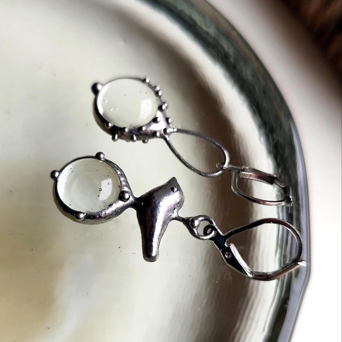 Silver Tone Mismatched Bird Earrings