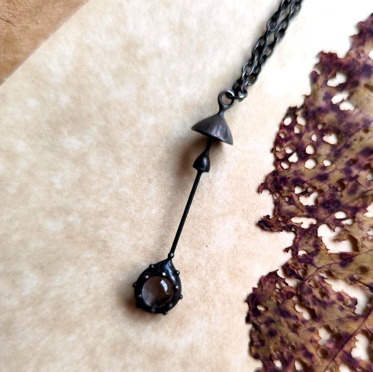 Stained Glass Mushroom Necklace