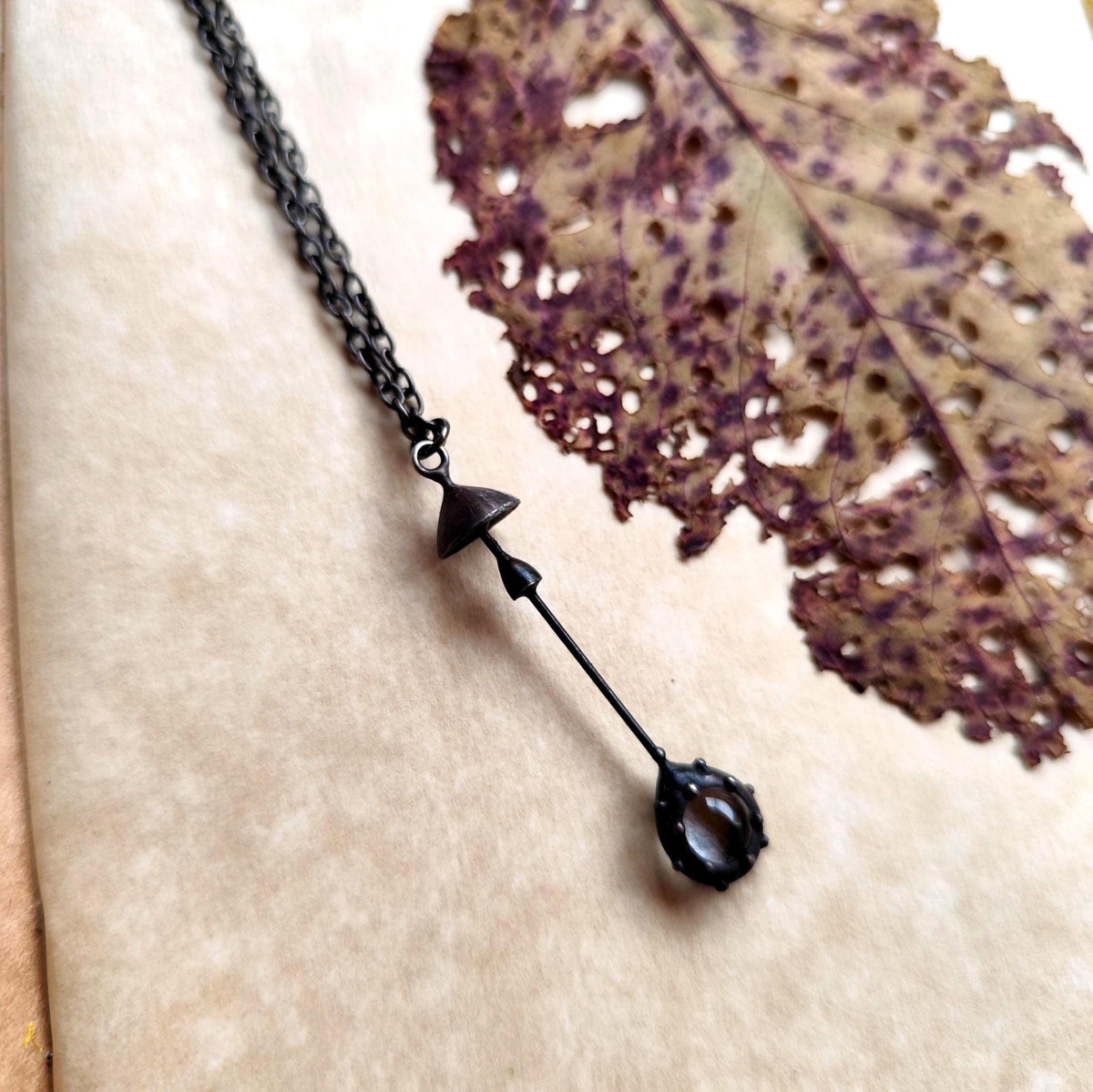 Stained Glass Mushroom Necklace