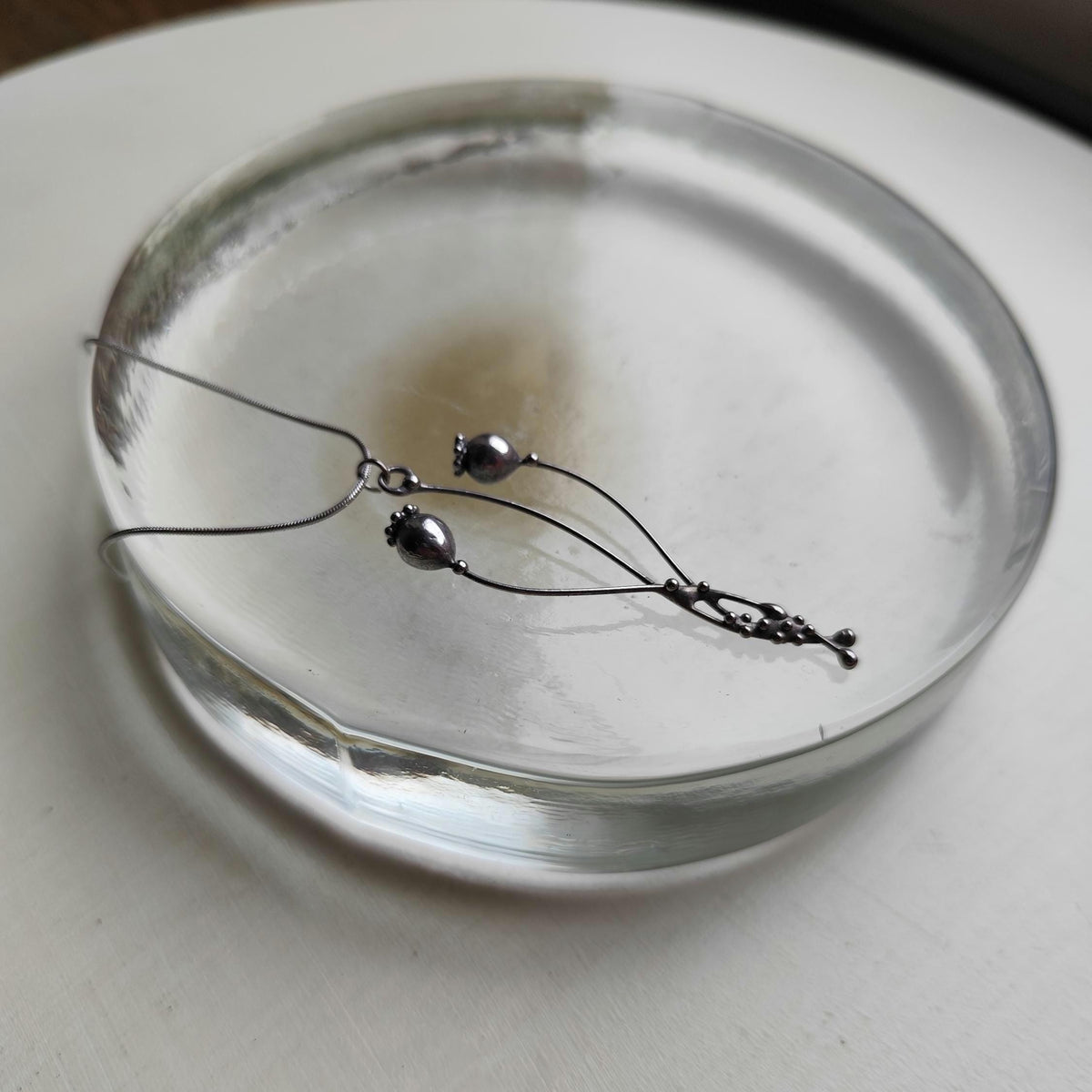 Silver Tone Poppy Seed Pod Necklace