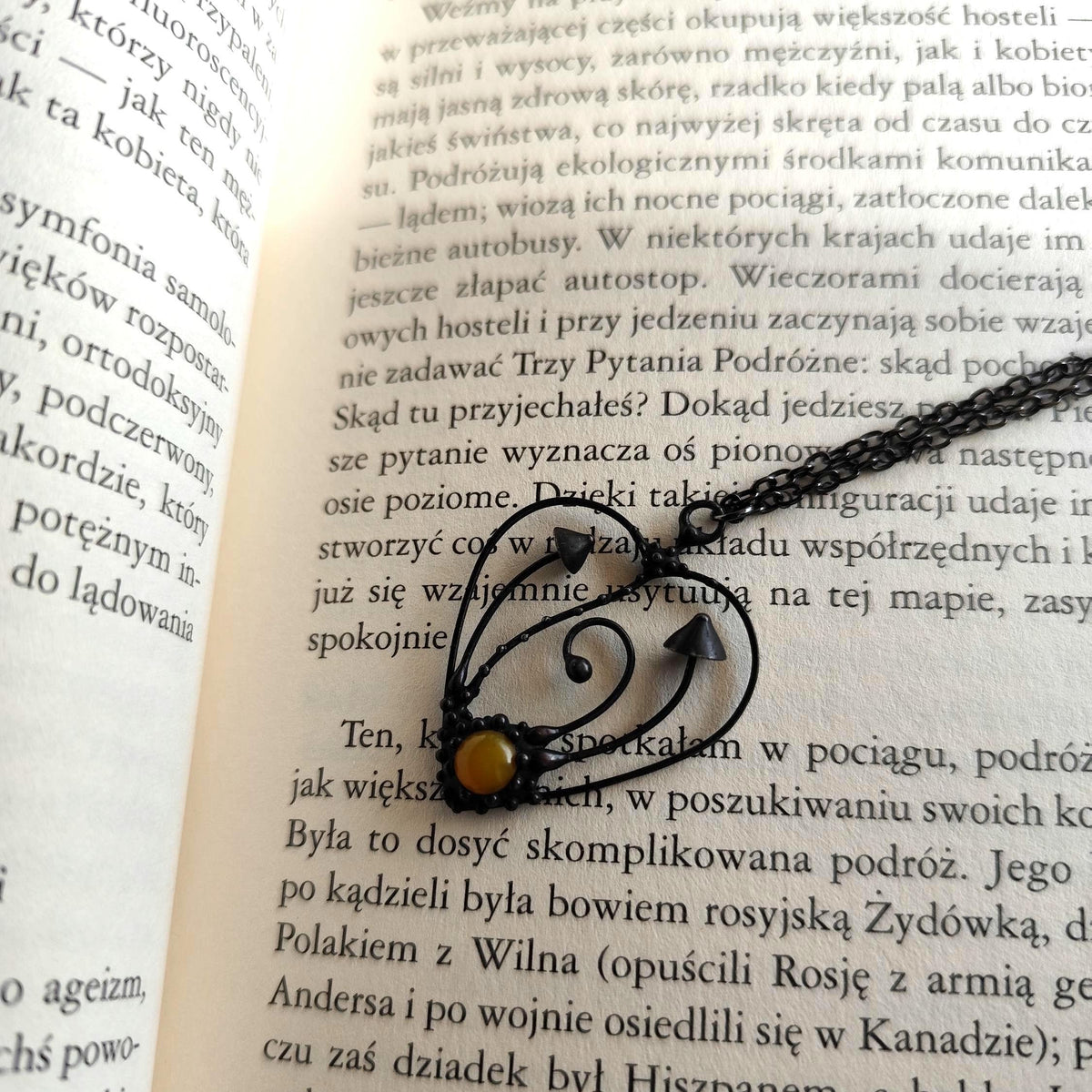 Black Kiln-Fused Glass Mushroom Pendant Necklace – Copper & Pewter
