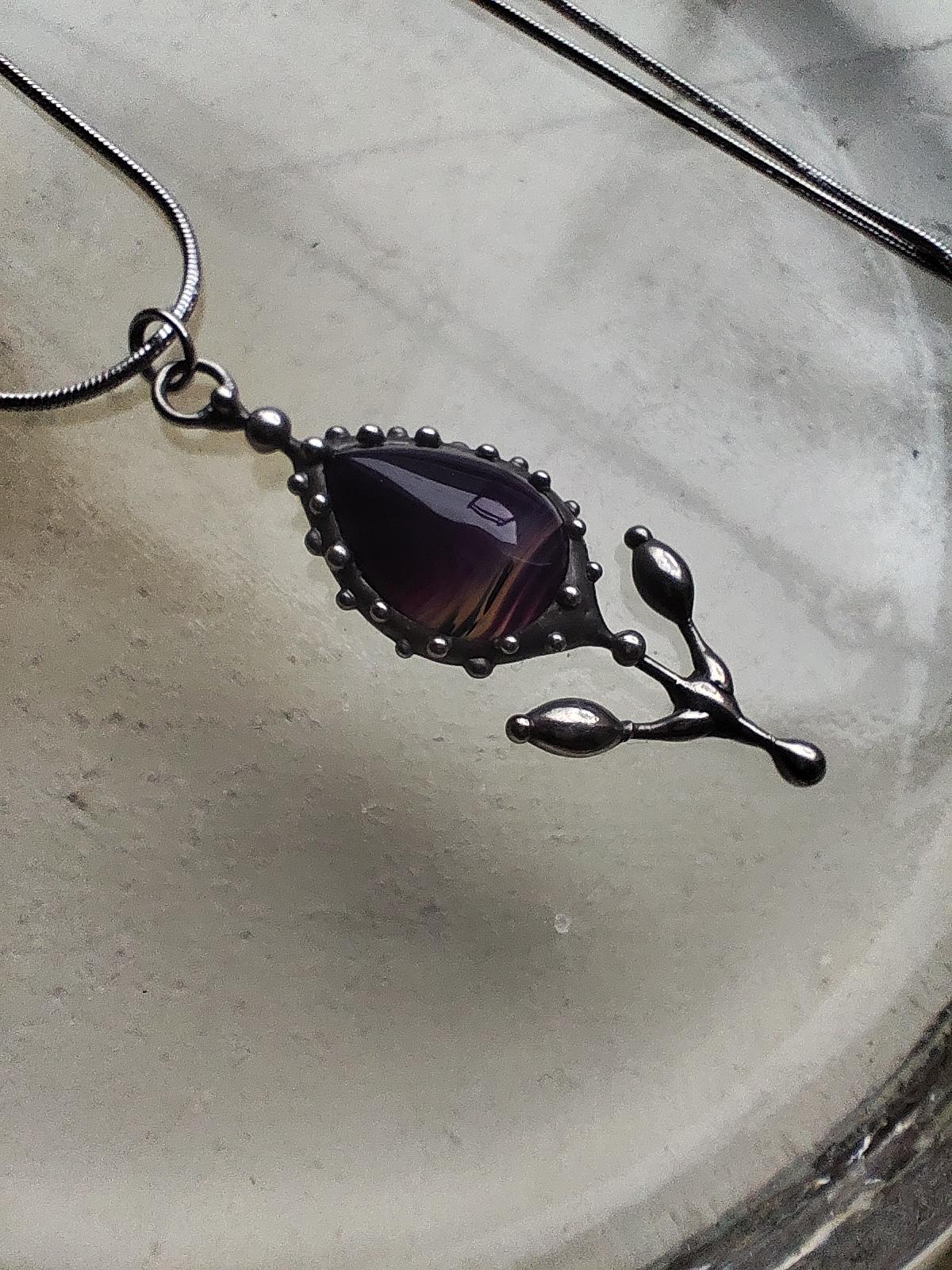 Silver Tone Flower Pendant Necklace