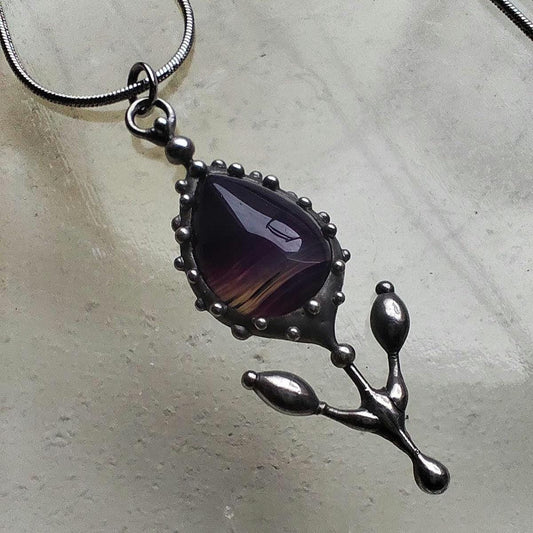 Silver Tone Flower Pendant Necklace