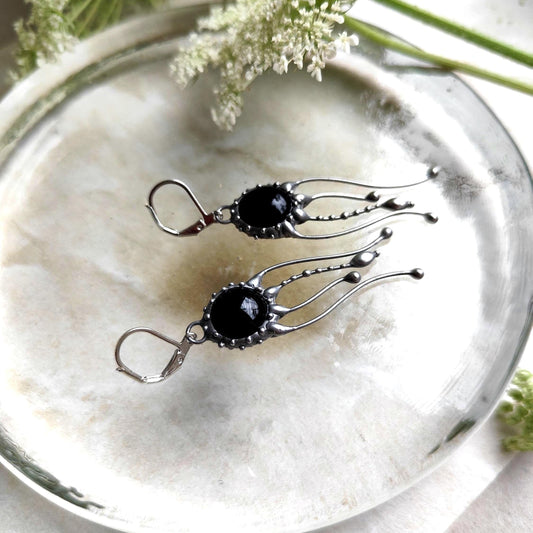 Art Nouveau Jellyfish Stained Glass Earrings