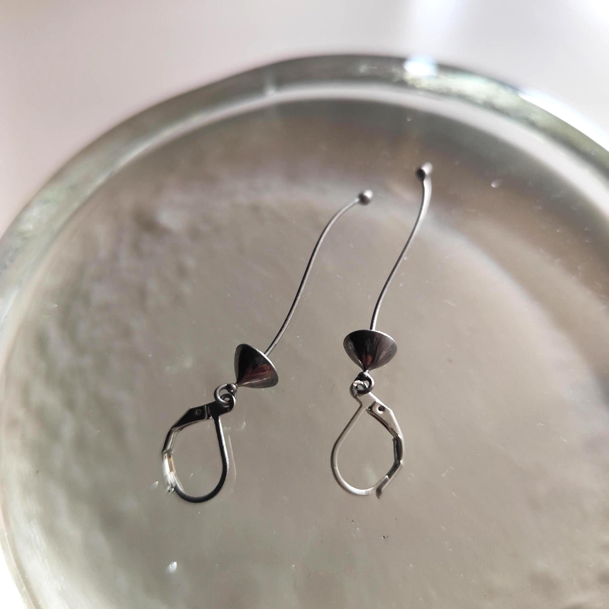Silver Tone Mushroom Dangle Earrings – Copper & Pewter Forest