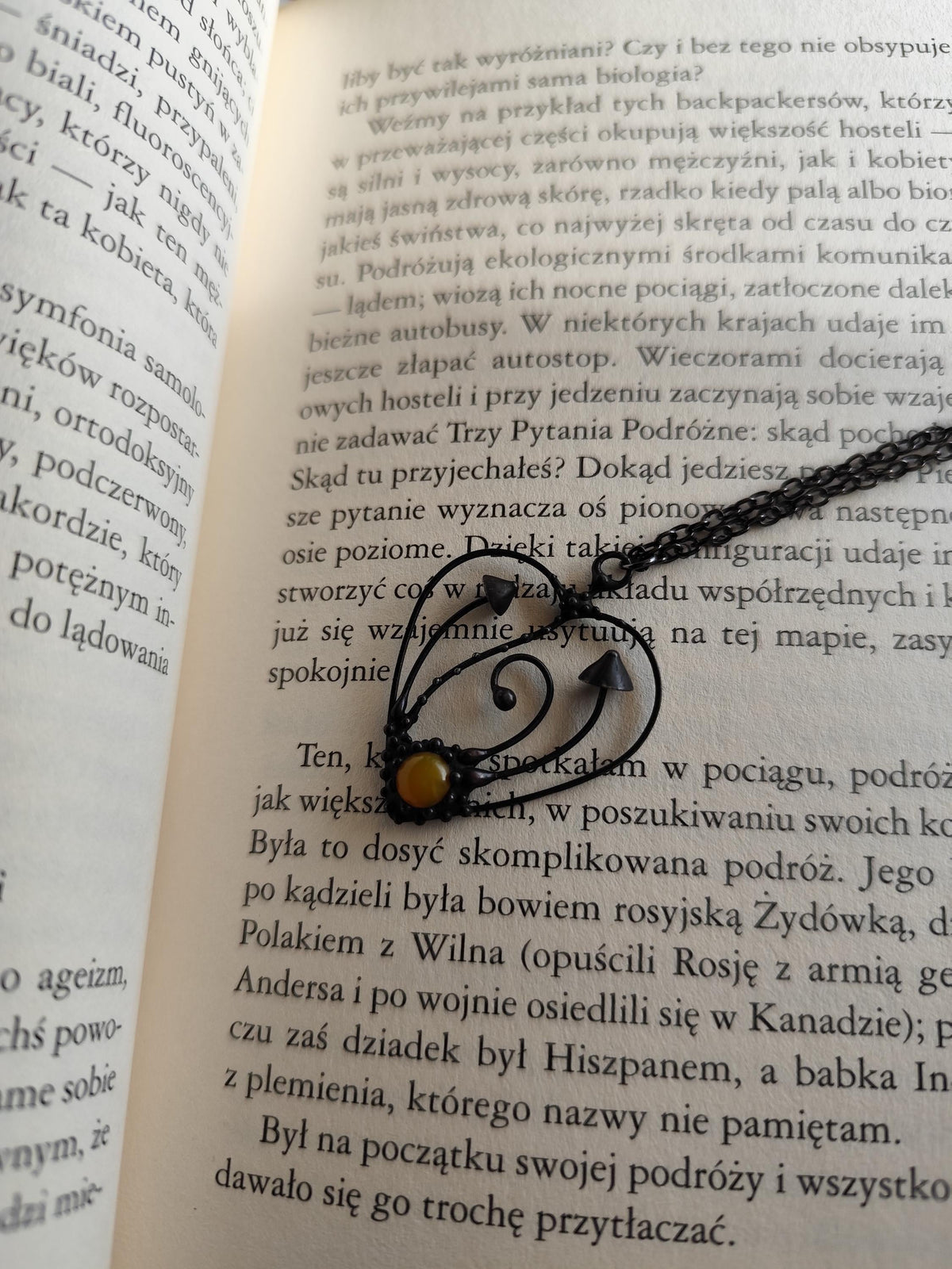 Yellow Glass Mushroom Heart Necklace – Blackened Copper